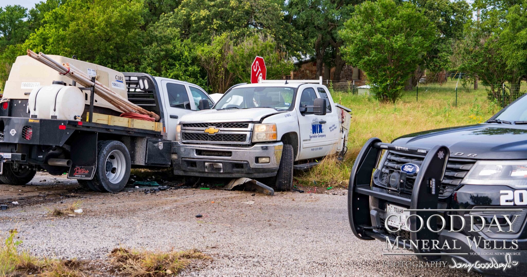 Car Wreck in front of Mineral Wells Airport Goodday Mineral Wells